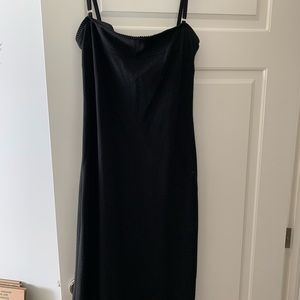 D&G vintage LBD sexy black wool dress,back zipper in gold